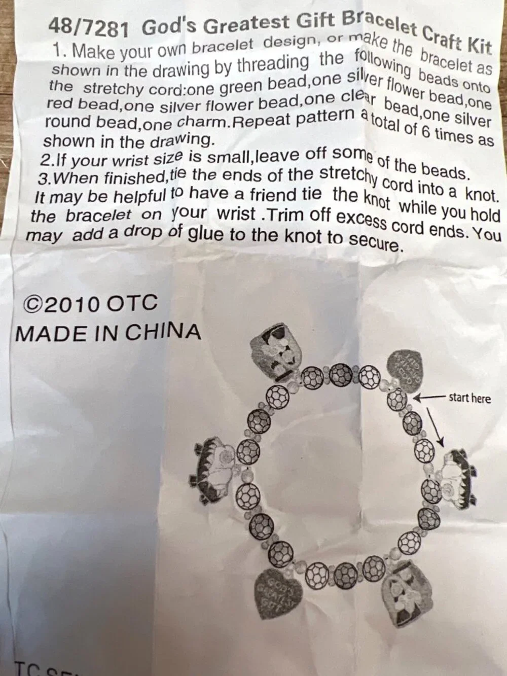 Gods Greatest Gift Bracelet Craft Kit With Nativity Charms & Beads DIY Project